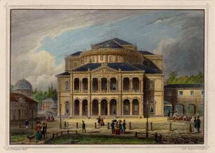 Ansichten Karlsruher Gebäude, Bauwerke und Denkmäler. "Carlsruhe. Das Theater". Hoftheater