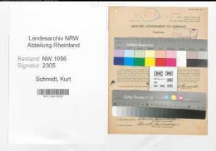 Entnazifizierung Kurt Schmidt , geb. 25.07.1887 ()