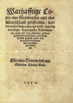 Wahrhaftige Kopie eines Sendbriefes aus Oberdeutschland