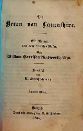 Die Hexen von Lancashire : ein Roman aus dem Pendle-Walde, 2