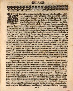Exercitatio De Cometa Anni 1723.