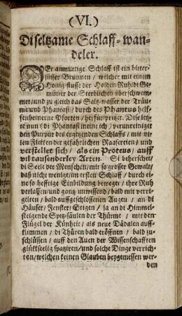 VI. Di seltsame Schlaff-wandeler.