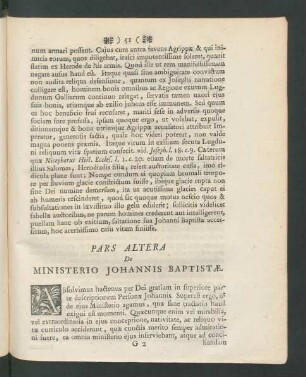 Pars Altera De Ministerio Johannis Baptistae