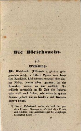 Die Bleichsucht : Inaugural-Abhandlung