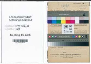 Entnazifizierung Heinrich Uebbing , geb. 20.04.1907 (Buerstenmacher)