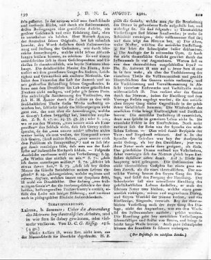 Leipzig, b. Sommer: Ueber die Anwendung des Metrums bey theatralischen Arbeiten, und in wie fern sie dabey gewinnen, oder vielmehr verlieren. Von D. C. G. Rössig. 28 S.