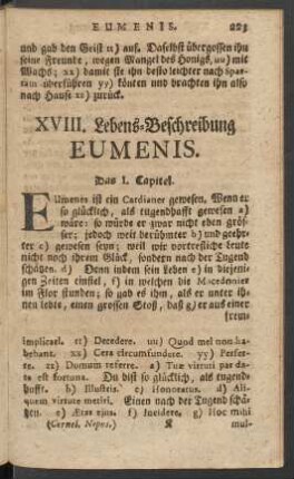XVIII. Lebens-Beschreibung Eumenis