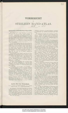 Vorbericht zu Stieler's Hand-Atlas