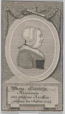 Bildnis der Maria Elisabetha Aumännin