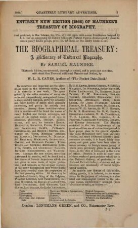 Quarterly literary advertiser. 1866