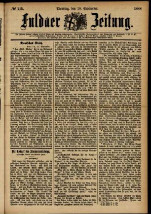 Ausgabe vom Dienstag, den 18. September 1888.