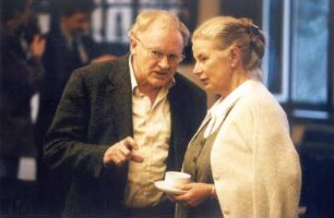 Gerhard Wolf und Helga Schütz, Schriftsteller : Gerhard Wolf (geb. 1928; Schriftsteller) und Helga Schütz (geb. 1937; Schriftstellerin) im Gespräch