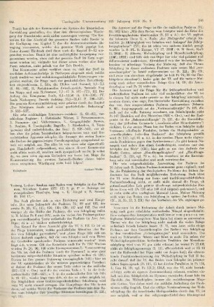 645-647 [Rezension] Vosberg, Lothar, Studien zum Reden vom Schöpfer in den Psalmen
