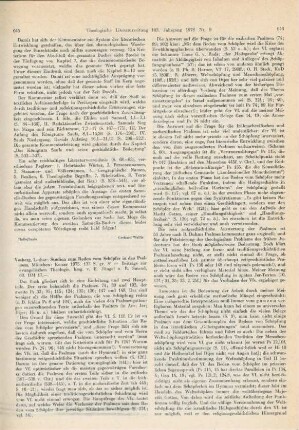 645-647 [Rezension] Vosberg, Lothar, Studien zum Reden vom Schöpfer in den Psalmen