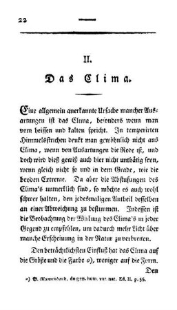 II. Das Clima.