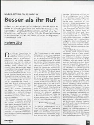 Minderheitenpolitik im Baltikum: Besser als ihr Ruf