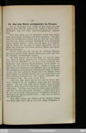 99. Aus dem Grabe zurückgekehrt im Traume.