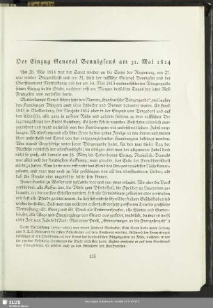 Der Einzug General Bennigsens am 31. Mai 1814