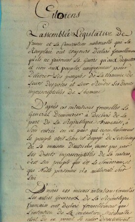 Citoiens, L'Assemblee Legislative ... et la convention nationalle qui la ...