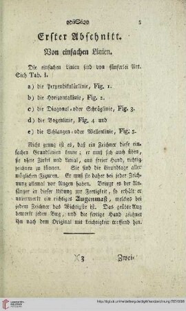 Erster Abschnitt: Von einfachen Linien