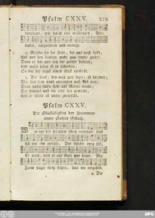 Psalm CXXV. Die Glückseligkeit der Frommen unter Gottes Schutz.