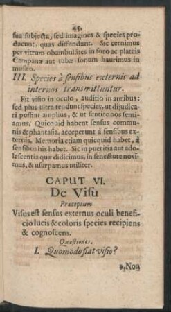 Caput VI. De Visu