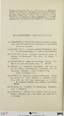 Handbücher und Kataloge (Nr. 378-406)
