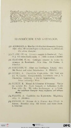 Handbücher und Kataloge (Nr. 378-406)