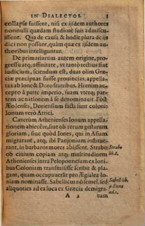 De dialectis Graecae linguae : praecipuis: Attica; Ionica; Dorica; Aeolica; & coronidis vice nonnulla de proprietate poetica ; libellus methodice conscriptus ...