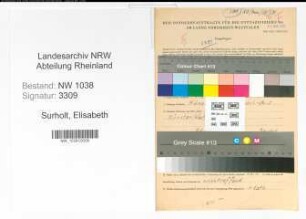 Entnazifizierung Elisabeth Surholt , geb. 18.11.1889 (Lehrerin)