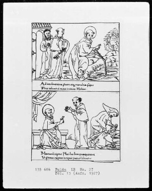 Illustrationen zur Vita Sancti Benedicti & Bis-Bini-Vita — ---, Folio 13rectoBildseite
