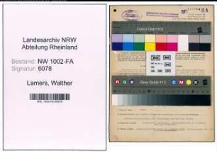 Entnazifizierung Walther Lamers, geb. 09.10.1899 (Betriebsmeister)