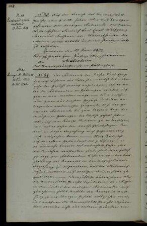 Venia Aetatis des Studierenden Sartorius.