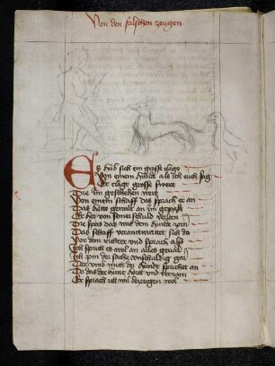 Richter, Hund als Kläger, Raubvogel als Zeuge; (Vom Hund und dem Schaf, Kapitel VII nach Pfeiffer)