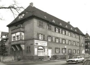 Dresden-Trachau, Kopernikusstraße 18/Wilder-Mann-Straße 2. Wohnhaus mit Ladeneinbau (um 1928); G. Max. Pötzschke. Eckansicht