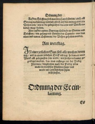 Ordnung der Ee einlaittung.