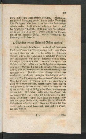 2. Worüber werden Criminal-Gesezze gegeben?