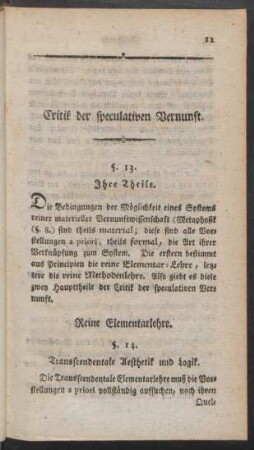 Critik der speculativen Vernunft