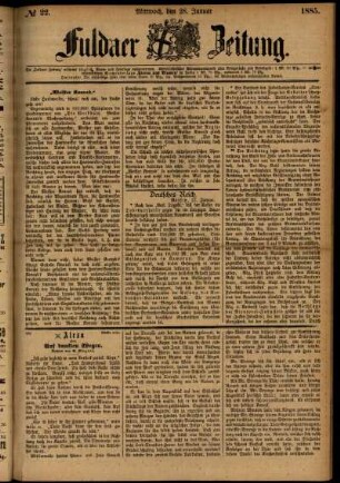 Ausgabe vom Mittwoch, den 28. Januar 1885.