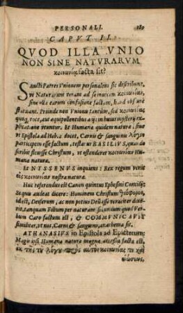 Caput II. Quod Illa Unio Non Sine Naturarum ...