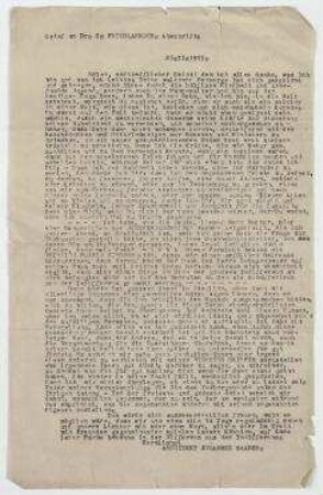 Brief von Johannes Baader an Salomo Friedlaender. [Berlin]