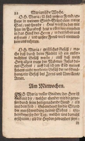 Am Mitwochen.