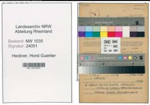 Entnazifizierung Horst Guenter Heckner , geb. 08.08.1921 (Bergbaubeflissener)
