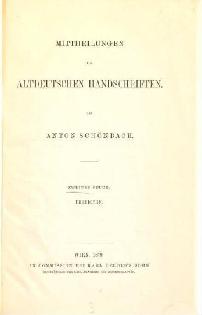 Mittheilungen aus altdeutschen Handschriften, 2