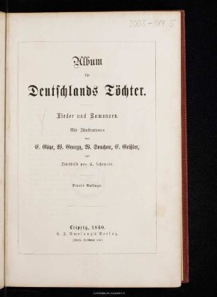 Album für Deutschlands Töchter : Lieder und Romanzen