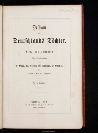 Album für Deutschlands Töchter : Lieder und Romanzen