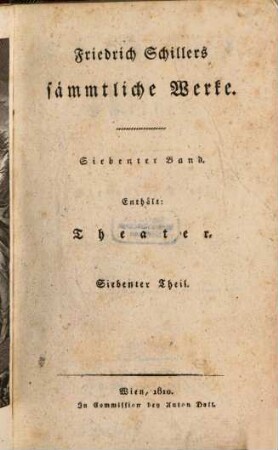 Friedrich Schillers sämmtliche Werke, 7. Theater ; 7, Macbeth, Turandot, Semele