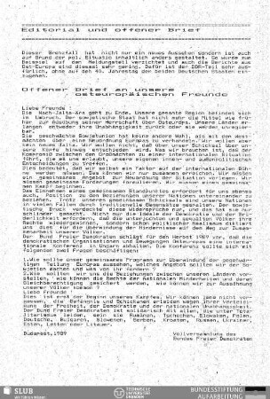 Offener Brief an unsere osteuropäischen Freunde