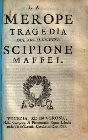 La Merope : tragedia