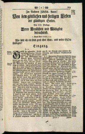 803-820, Die XXI. Predigt, Deren Keuschheit und Mäßigkeit betrachtend.
